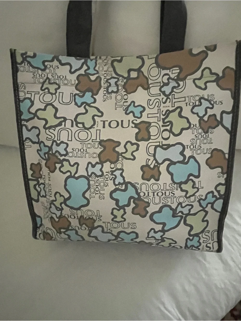 Tous Mint, Aqua & Brown Patterned Tote Bag